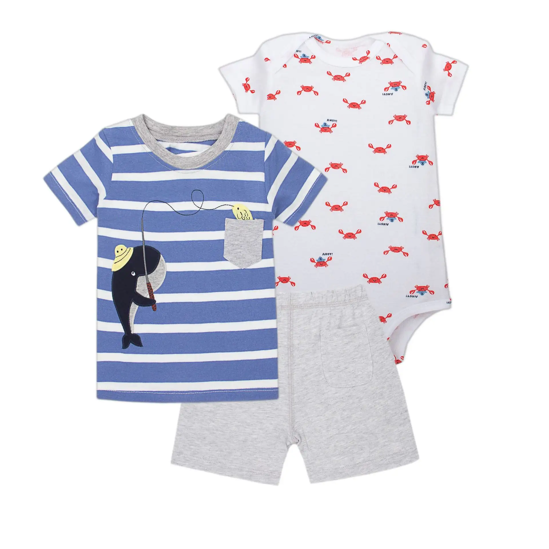 Hersteller Großhandel mehrere Muster Stile dreiteiliges Set 0-24 Monate Baby Jungen Anzug Extender