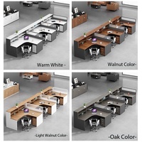 Ensemble chaise de bureau et table de réunion style écran, table de réunion moderne en bois MDF durable pour 4/6 personnes, poste de travail double pour bureau