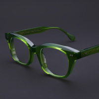 Gafas Ópticas de Acetato de Diseño Retro de Lujo con Bordes Biselados, Monturas de Acetato de Alta Calidad
