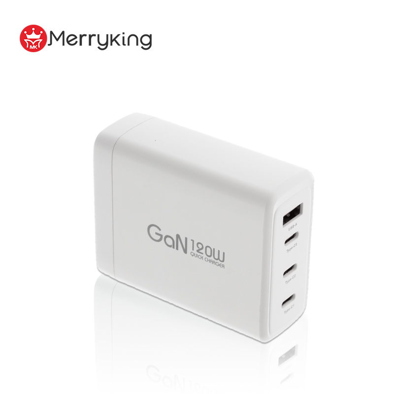 GaN QC 3.0 4 पोर्ट 20V 5A 1.5A 100W ट्रैवल चार्जर वॉल PD 4 इन 1 GaN USB C सुपर फास्ट 120W चार्जर एडाप्टर CE FCC रोह्स VI के साथ