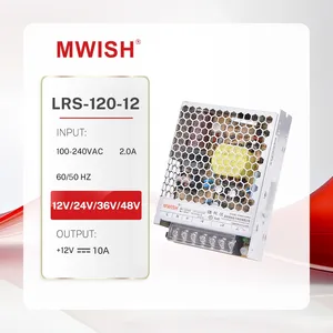 MWISH LRS-120-12 fabricante de fonte de alimentação comutada 10A 12V 120W LED Driver
