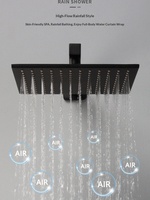 Douche murale encastrée en gros, pomme de douche carrée, jet de massage, pluie, poignée unique, salle de bain d'hôtel