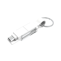 Câble de chargement USB 4 en 1 PD 3A 60W Fast Data Cable with Key Ring Type C Micro OTG for Mobile Phone