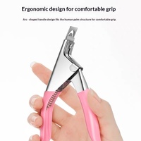 Ciseaux à ongles en acier inoxydable, coupe-ongles en U, coupe-ongles droits à pointe plate, kit d'outils de manucure pour ongles