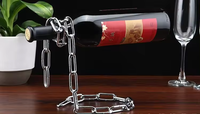 Personnalité mode bouteille de vin support européen créatif suspendu fer art corde casier à vin décoration
