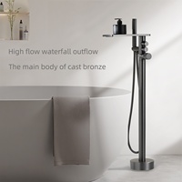Robinet de baignoire sur pied à débit élevé, ensemble de douche de salle de bain, finition chrome brossé, cartouche céramique, nouveau, pour appartement et hôtel chinois