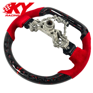 Volante deportivo de carreras personalizado en fibra de carbono y cuero rojo, adecuado para Subaru WRX STI BRZ VX 2015-2021 - Product Image 3