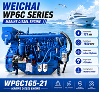Moteur diesel marin SCDC Weichai WP6C165-21 6 cylindres 165 ch 2100 tr/min refroidi par eau 121 kW pour bateaux et navires commerciaux