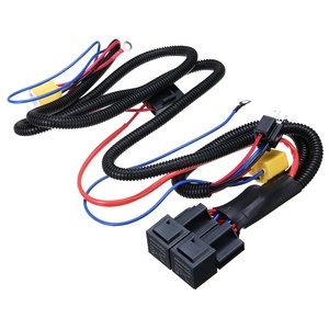 12V 40A 80A LED headlight harness kit ceramic socket H4 HID headlight relay brightness enhancer harness auto harness parts