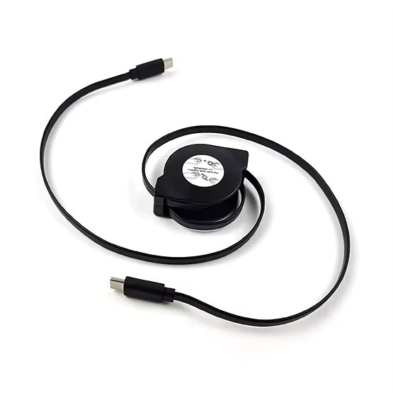 1M Retractable Type C Cable PD 60W Fast Charge USB C to C Sync Cord for Laptop Phone Switch Tablet