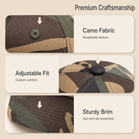 Casquette de baseball camouflage 1908 personnalisée avec logo numérique brodé en 3D en relief, casquette de camionneur réglable