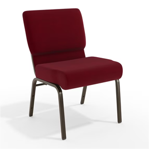 Silla apilable interconectable <span class=keywords><strong>de</strong></span> 21'' <span class=keywords><strong>de</strong></span> ancho para iglesia, en tela burdeos con estructura dorada, ideal para eventos, venta al por mayor a precio económico. - Product Image 3