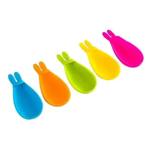 Đa Chức Năng Vui Silicone Spoon Rest / Rabbit Shape Silicone Túi Trà Chủ/Dễ Thương Mini Silicone Trà Túi Chủ