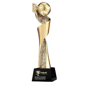 Trophée personnalisé en résine cristalline dorée pour compétitions, récompense commémorative avec impression UV pour <span class=keywords><strong>l</strong></span>'honneur des groupes - Product Image 4