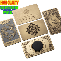 Cartes de visite en métal personnalisées, cartes de membre VIP gravées en laiton antique, cartes nominatives en acier robuste de qualité supérieure en gros