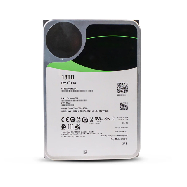 Exos X18 ST18000NM004J 18TB Enterprise HDD SAS 12Gb/s 7200RPM 256MB 3.5 Inch Internal Hard Drive for Server Storage