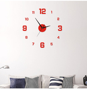 Orologio da <span class=keywords><strong>parete</strong></span> moderno 3D fai da te senza cornice acrilico muto digitale specchio adesivo da <span class=keywords><strong>parete</strong></span> orologio al quarzo per la decorazione dell'home Office - Product Image 5