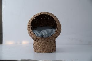 Erhöhtes Katzen- & Hundebett Umweltfreundliche Rattan-Konstruktion Langlebiges Design Weiches Komfortbett für Pelzige Haustiere - Product Image 3