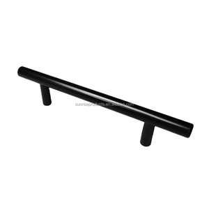Mat Siyah Fırçalanmış Altın T Şekli Paslanmaz Çelik Dolap Kulpu Mobilya Topuzu Çekmece Gardırop Şifonyer Donanımı - Product Image 4