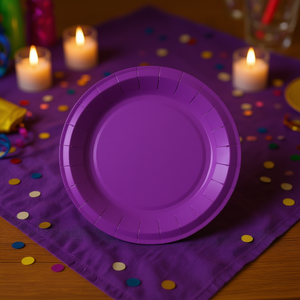 Assiettes en papier violettes Party Love 17 cm, lot de 8, décorations de table élégantes pour anniversaire - Product Image 2