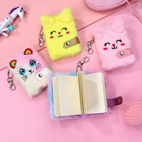 Carnet de notes portable en peluche chat de dessin animé, petit carnet mignon, carnet de composition Kawaii pour étudiantes et jeunes filles