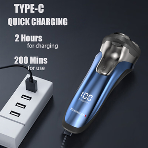 เครื่องโกนหนวดไฟฟ้า IPX6 แบบสามใบมีด ล้างทำความสะอาดได้ ชาร์จไฟได้ สำหรับผู้ชาย ใช้โกนหนวดเครา โกนแบบเปียก ใช้ในบ้าน โรงแรม - Product Image 4