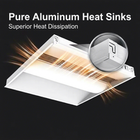 Panel LED Troffer sin Marco, Antideslumbrante, con Disipador de Calor de Aluminio, 2x4FT, 50W, Regulable 0-10V, Certificado UL, para Reequipamiento Comercial