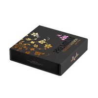 Boîte cadeau en carton rigide noir de luxe, personnalisée, faite à la main, avec finition brillante, doublure en éponge et fermeture magnétique, pour cadeaux