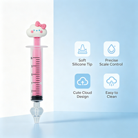 Jeringa Nasal de Silicona PP con Diseño de Cabeza de Animal de Dibujos Animados, para Eliminar Olores, Dispensador de Alimentación Seguro para Niños de 10 ml