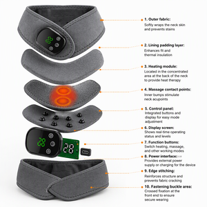 Masseur chauffant sans fil pour le cou et les épaules, enveloppe de massage électrique cervicale avec chaleur et vibrations pour le bureau et la maison - Product Image 6