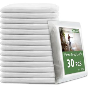 Plastic Drop Cloth 9x12 Ft Waterproof Clear Disposable <b>Tarp</b> For Painting Construction - Product Image 1