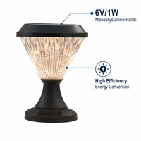 Lampe Solaire LED de Jardin Monocristalline IP65 Étanche à Détection Automatique, Mini Borne Lumineuse pour Poteau, Clôture de Villa, Colonne, Décoration Extérieure de Jardin