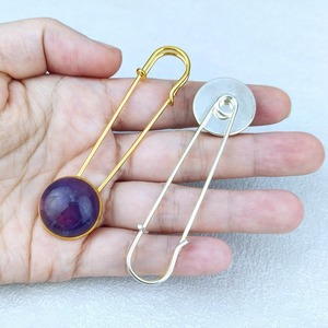 <span class=keywords><strong>Broche</strong></span> Ronde en Pierre Naturelle de 20 mm, en Quartz Rose et Améthyste, Accessoire de Guérison en Cristal, Vente en Gros Usine - Product Image 2