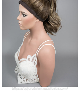 Perruque queue de cheval en <span class=keywords><strong>cheveux</strong></span> humains ondulés, couleur piano, avec mèches blond cendré, sans colle, adaptée aux débutants, fabriquée à la machine, collection automne - Product Image 4