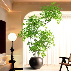 High-End Luxury <strong>Large</strong> Artificial Nandina Tree Potted Floor <strong>Ornament</strong> for Living Room Wedding Thanksgiving Decorative Green Plant - Product Image 1