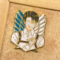 Pin de Esmalte de Alta Calidad de Anime AOT Levi, Versión Vendada, Alas de la Libertad, Broche Metálico para Decorar Chaquetas y Mochilas