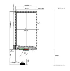 3,7 Zoll E-Paper Bildschirm Hochformat-Display 240*416 EPD AD Display Schwarz Weiß Rot Gelb 4-Farben E-Ink E-Paper Display - Product Image 6