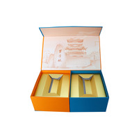 Boîte à dessert en forme de pyramide de gâteau de lune en carton de papier magnétique de luxe à 2 couches avec tiroirs Boîtes d'emballage de gâteau pour la nourriture