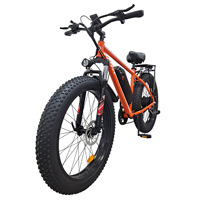 Vélo de montagne sportif avec pneus larges de 26 pouces, cadre en aluminium, moteur sans balais 1000W 48V, batterie au lithium 15Ah, étanche, 21 vitesses, moyeu arrière