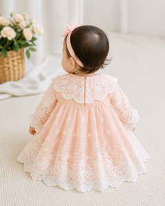ชุดเดรสเด็กผู้หญิงผ้าทูลล์ลูกไม้ปักลายหรูหรา แขนยาว สำหรับโอกาสพิเศษ - Product Image 5