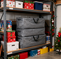 Sac de rangement rectangulaire pour sapin de Noël avec poignées pour l'organisation, résistant à l'humidité, design moderne et simple, pour usage extérieur, shopping