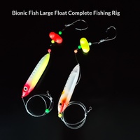 Leurre de pêche en eau salée prêt à l'emploi, 60 cm, avec hameçon auto-taraudeur sonore à double perle et flotteur de poisson simulé 3D, appât artificiel