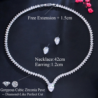 Ensemble de bijoux de soirée en zircon cubique blanc brillant pour femmes, collection de mariage tendance, accessoires pour mariée