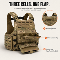 Gilet tactique de course à pied pour hommes découpé au laser, motif camouflage, porte-plaques réglable 40 LB avec poches pour plaques 10x12 et hydratation 1,5 L
