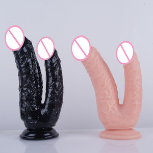 Dildo Realista de Doble Punta con Ventosa para Mujeres, Estimulador de Punto G Vaginal y Anal, Juguete Sexual de Doble Penetración - Product Image 1