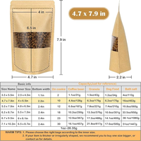 Mini sacs à fermeture éclair en papier avec impression personnalisée kraft biscuit bonbon grain de café thé pochette debout zip-lock avec valve