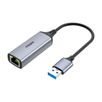 Adaptateur Ethernet Gigabit USB 3.0 vers RJ45, 1 Gbit/s, en alliage d'aluminium, alimenté par bus, Plug and Play, pour ordinateur portable et de bureau