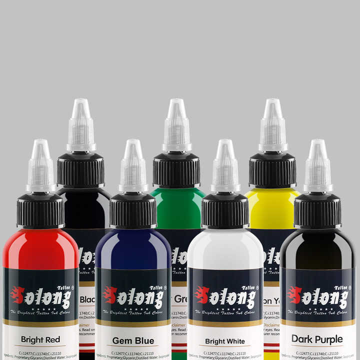 OEM Logo Professional Tattoo Ink Set 7 Colors Available for Permanent ...
