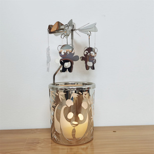 Tùy Chỉnh <span class=keywords><strong>Carousel</strong></span> Nến Thủy Tinh Trà Ánh Sáng Quay Người Giữ Nến Quay Nến Cho Lễ Hội Giáng Sinh Quà Tặng - Product Image 6