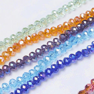 10 brins de perles en verre électroplaté en cristal AB coloré, facettées en forme de rondelle, de 8 mm - Product Image 3